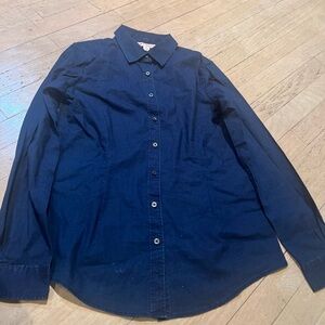 Brooks Brothers Womens Red Fleece Blue Cotton Long Sleeve Button-Up Shirt Size 2